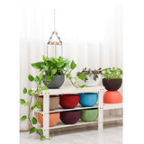 Max Plastic Flower Pot Hanging Basket Balcony Garden Plant Planter Chain Gold