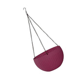 Max Plastic Flower Pot Hanging Basket Balcony Garden Plant Planter Chain Purple