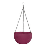 Max Plastic Flower Pot Hanging Basket Balcony Garden Plant Planter Chain Purple
