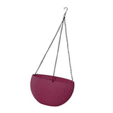 Max Plastic Flower Pot Hanging Basket Balcony Garden Plant Planter Chain Purple