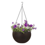 Max Plastic Hanging Flower Pot Planter Basket for Plant Holder+Chain Coffee- S