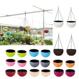 Max Plastic Hanging Flower Pot Planter Basket for Plant Holder+Chain Coffee- S