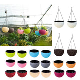 Max Plastic Hanging Flower Pot Planter Basket for Plant Holder+Chain Coffee- S