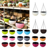 Max Plastic Hanging Flower Pot Planter Basket for Plant Holder+Chain Coffee- S
