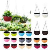 Max Plastic Hanging Flower Pot Planter Basket for Plant Holder+Chain Coffee- S