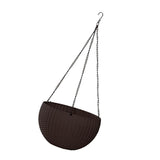 Max Plastic Hanging Flower Pot Planter Basket for Plant Holder+Chain Coffee- S