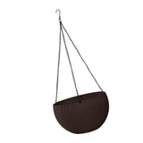 Max Plastic Hanging Flower Pot Planter Basket for Plant Holder+Chain Coffee- S