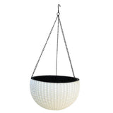 Max Plastic Hanging Flower Pot Planter Basket for Plant Holder+Chain White- S