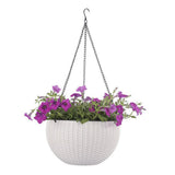 Max Plastic Hanging Flower Pot Planter Basket for Plant Holder+Chain White- S