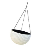 Max Plastic Hanging Flower Pot Planter Basket for Plant Holder+Chain White- L