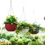 Max Plastic Hanging Flower Pot Planter Basket for Plant Holder+Chain White- L