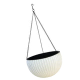 Max Plastic Hanging Flower Pot Planter Basket for Plant Holder+Chain White- L
