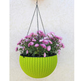 Max Plastic Hanging Flower Pot Planter Basket for Plant Holder+Chain Green- S
