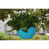 Max Plastic Hanging Flower Pot Planter Basket for Plant Holder+Chain Blue- S