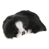 Max Simulation Sleeping Napping Lifelike Plush Dog Puppy Collectable Toy Black