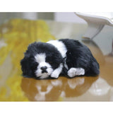 Max Simulation Sleeping Napping Lifelike Plush Dog Puppy Collectable Toy Black