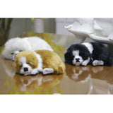 Max Simulation Sleeping Napping Lifelike Plush Dog Puppy Collectable Toy Black