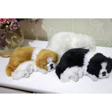 Max Simulation Sleeping Napping Lifelike Plush Dog Puppy Collectable Toy Black