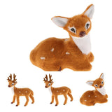 Max Miniature Realistic Deer Figurine Statue Model Home Gift Decorative  Lying