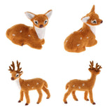 Max Miniature Realistic Deer Figurine Statue Model Home Gift Decorative  Lying
