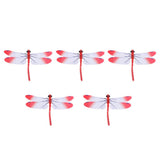 Max 5Pcs 3D Dragonfly Wall Sticker Decals Magnetic Room Wall Decor Red