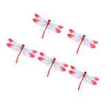 Max 5Pcs 3D Dragonfly Wall Sticker Decals Magnetic Room Wall Decor Red