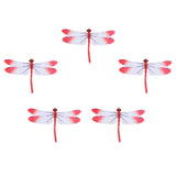Max 5Pcs 3D Dragonfly Wall Sticker Decals Magnetic Room Wall Decor Red