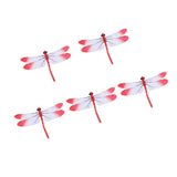 Max 5Pcs 3D Dragonfly Wall Sticker Decals Magnetic Room Wall Decor Red