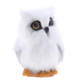 Max Artificial Feather Animal White Owl Home Decoration Gift Toy Handcraft Realistic Owl