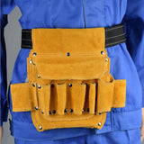 Max Large Electrical Tool Bag Waist Hanging Belt Holder Storage Organizer Brown
