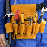 Max Large Electrical Tool Bag Waist Hanging Belt Holder Storage Organizer Brown