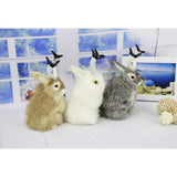 Max Realistic Artificial Rabbit Lifelike Easter Furry Animal Figurine Grey