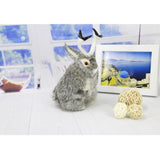 Max Realistic Artificial Rabbit Lifelike Easter Furry Animal Figurine Grey