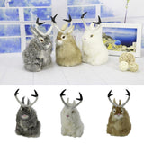 Max Realistic Artificial Rabbit Lifelike Easter Furry Animal Figurine Grey
