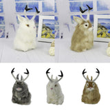Max Realistic Artificial Rabbit Lifelike Easter Furry Animal Figurine Grey