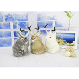 Max Realistic Artificial Rabbit Lifelike Easter Furry Animal Figurine Grey