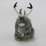 Max Realistic Artificial Rabbit Lifelike Easter Furry Animal Figurine Grey