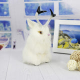 Max Realistic Artificial Rabbit Lifelike Easter Furry Animal Figurine White