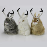 Max Realistic Artificial Rabbit Lifelike Easter Furry Animal Figurine White