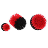 Max 3PCS Tile Grout Cleaning Drill brush Scrub Brush Drill Attachment Kit Red