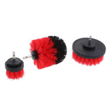 Max 3PCS Tile Grout Cleaning Drill brush Scrub Brush Drill Attachment Kit Red