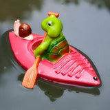Max Water Floating Turtle Lotus Leaf Ornament Pond Decor 8 Rose Red Raft Turtle