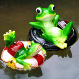 Max Simulation Resin Floating Frogs Fairy Garden Terrarium Outdoor Statues E