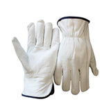 Max 1 Pair Breathable Leather Labour Gloves Protective Gloves L