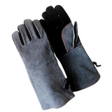 Max Pro Welding Gauntlets Protective Gloves Heat Resistant Leather Black Grey