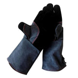 Max Pro Welding Gauntlets Protective Gloves Heat Resistant Leather Black Grey