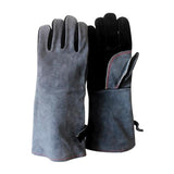 Max Pro Welding Gauntlets Protective Gloves Heat Resistant Leather Black Grey