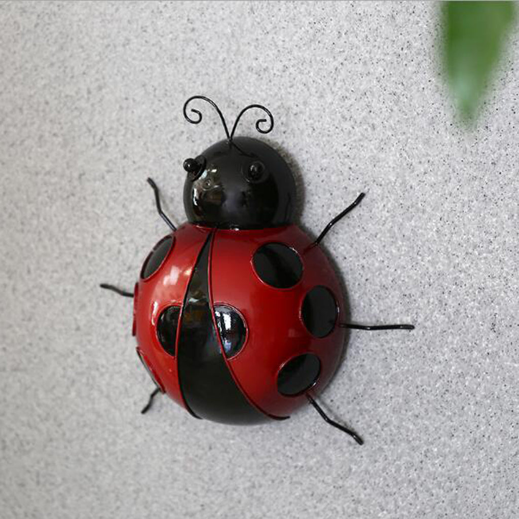 Max Metal Ladybug Fence Hanger Wall Hanging Outdoor Garden Decor Red (16cm)
