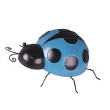 Max Mini Metal Ladybug Fence Hanger Wall Hanging Outdoor Garden Decor10cm Blue