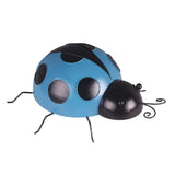 Max Mini Metal Ladybug Fence Hanger Wall Hanging Outdoor Garden Decor10cm Blue